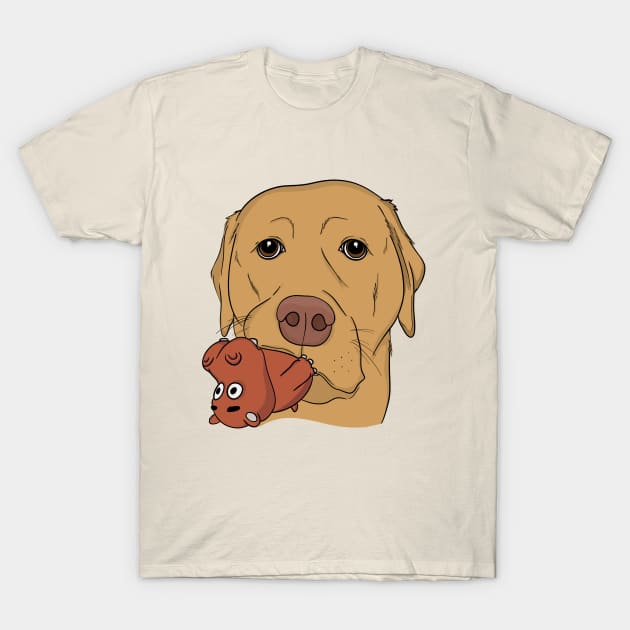 Playful Yellow Lab T-Shirt by rmcbuckeye